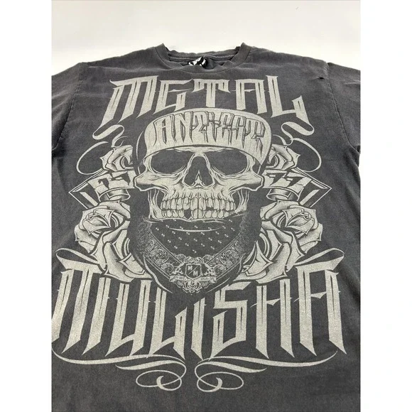 Metal Mulisha Shirt Mens Size Medium Heavy Metal Black Graphics Skull Rock - Picture 3 of 13